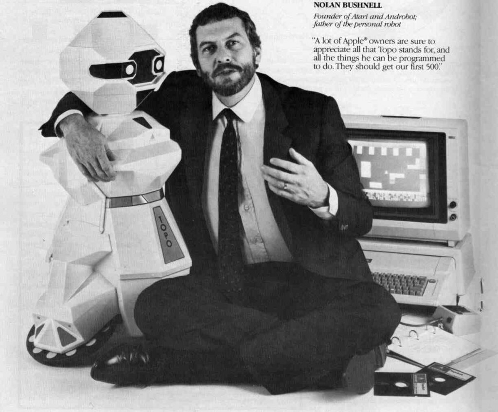 Nolan Bushnell ai tempi di Androbot. Dai videogiochi ai robot il passo è breve...