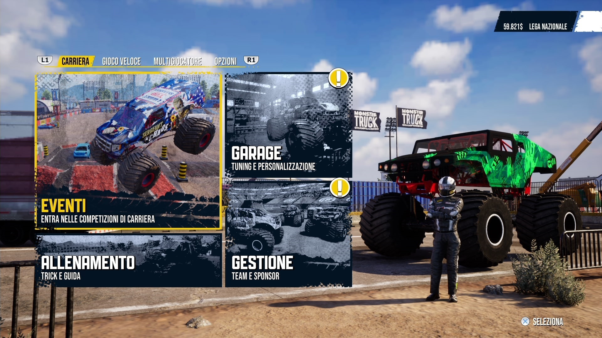 Monster Truck Championship menu