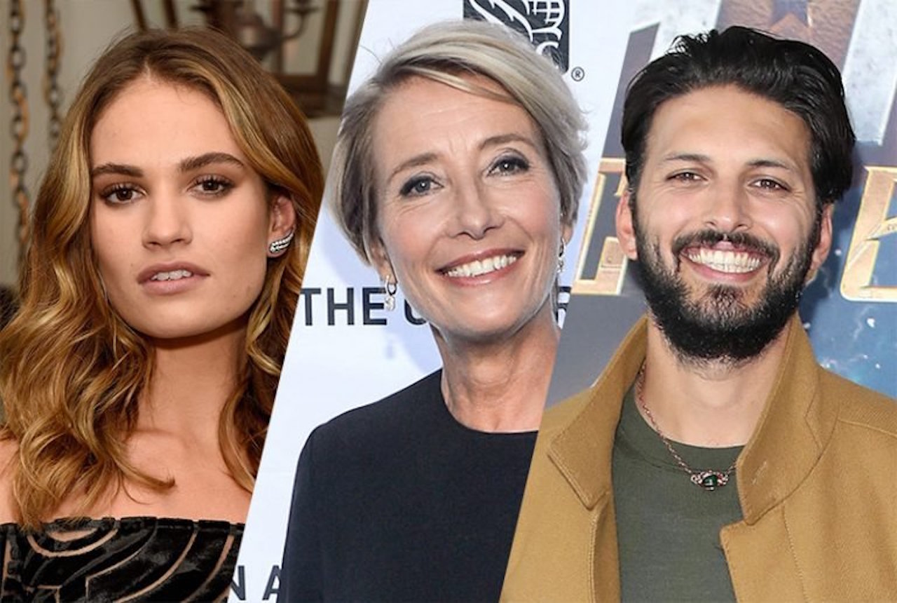 Lily James, Emma Thompson e Shazad Latif